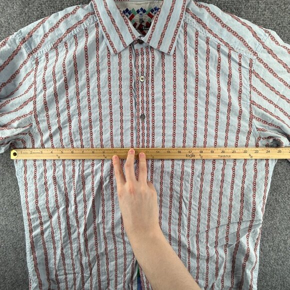 Robert Graham Button Up Shirt Cotton Striped Colorful 2XL Red Blue Woven Spread - Picture 5 of 16